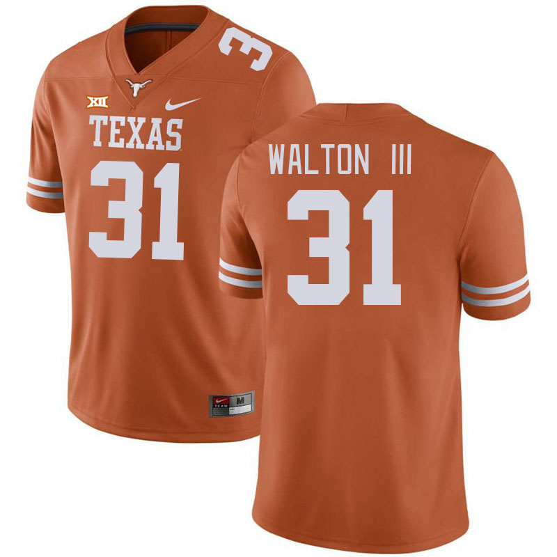 Men #31 Billy Walton III Texas Longhorns College Football Jerseys Stitched Sale-Black